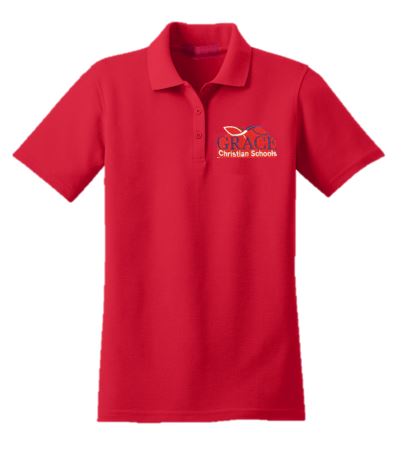 Red polo shirts for school deals